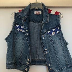American Flag Denim Vest